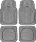 Motor Trend Front Floor Mats FlexTough Tortoise - Heavy Duty Rubber Floor Mats for Car SUV Van & Truck - All Weather Protection - Deep Dish Mats