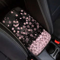 Coldinair Cherry Blossom Car Armrest Cover,Auto Center Console Pad,Soft Seat Box Cover Protector Cushion,Car Accessories Decor for Most Cars,Sedan,Truck,SUV