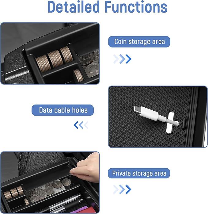 YOJOJOCO Center Console Organizer Compatible with Toyota 2016-2023 Tacoma Accessories Storage Box Organizer Tray