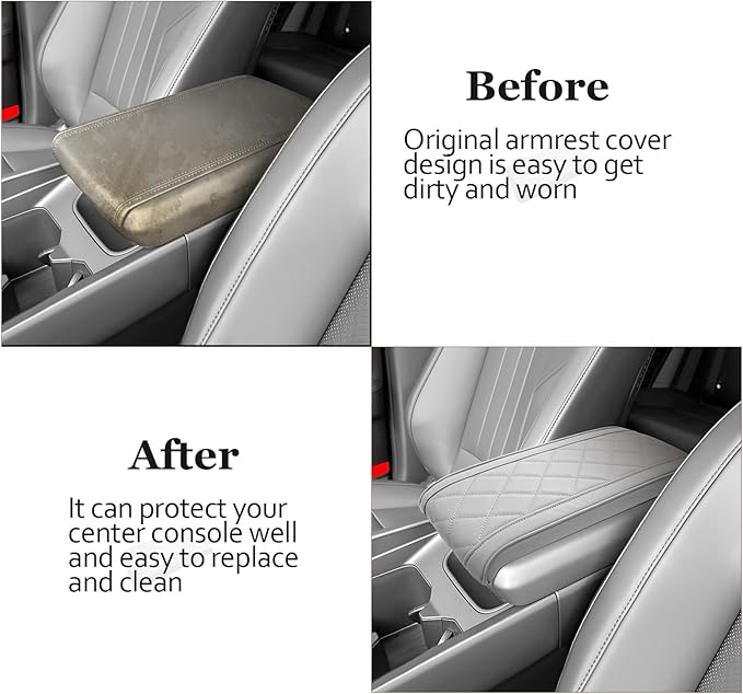 SKTU 2024 2025 2026 Santa Fe Center Console Cover Compatible with 2024-2026 Hyundai Santa Fe Armrest Cover Hyundai Santa Fe 2024 2025 2026 Accessories Santa Fe Hybrid Center Console Cushion (Beige)