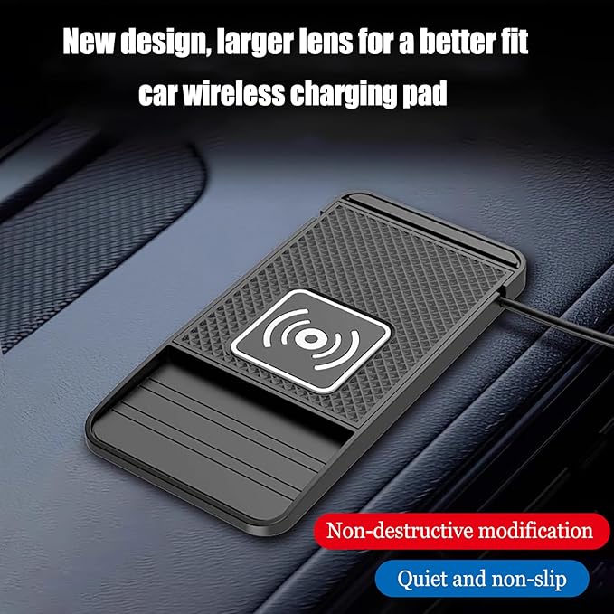 Car Charger Silicone Pad for MINI F56 F57 F60, Fast Phone Charger Non Slip Cell Phone Flat Charging mat, Upgraded chip, Overcharge Protection, B Type-C