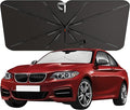 EcoNour Premium Umbrella Windshield Sun Shade for Car | Foldable UV Blocker Front Windshield Sunshade | Umbrella Shade Accessories with Storage Pouch | Fit for Sedan & Hatchbacks - Small 52"x31"