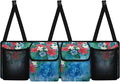 Dreaweet Hibiscus Flower Print Trunk Organizer for Car Women Collapsible Trunk Hanging Organizer Backseat Bag Blue Sea Turtle Car Storage Accessories with 2 Pockets & 2 Mesh Pouches for Groceries