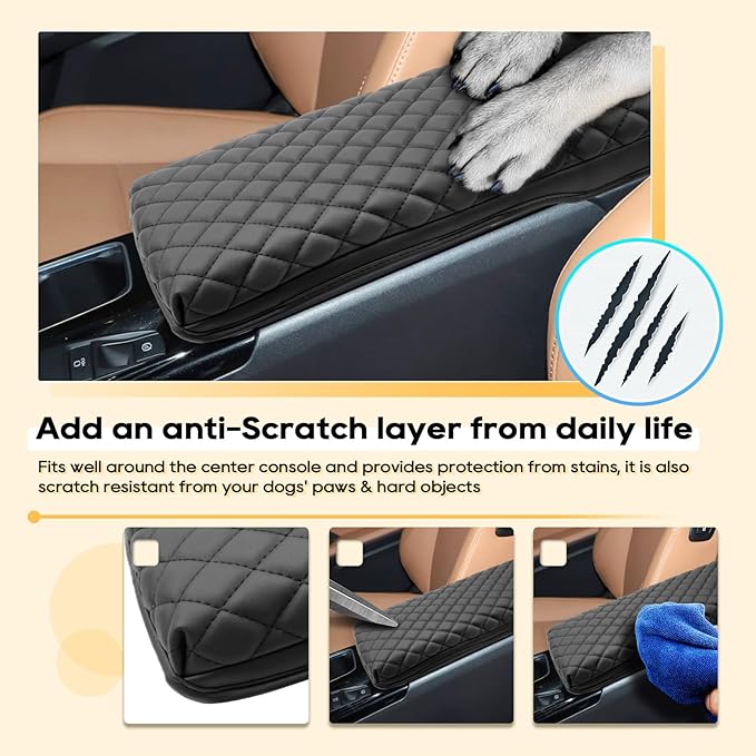 LFOTPP Armrest Cover for 2025-2026 Toyota Camry (LE/SE/XLE/XSE) Toyota Camry Accessories Center Console Cover Arm Rest Protector Middle Lid Pad Protector PU Leather, Anti-Scratch,Non-Slip