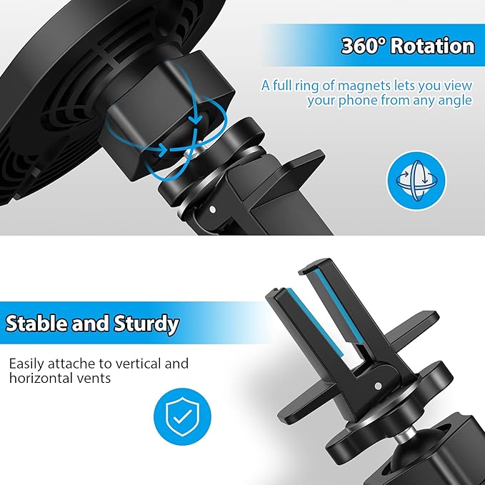 Car Vent Holder for Apple MagSafe Charger Compatible with iPhone 14/14 Plus/14 Pro/14 Pro Max and iPhone 13/12 Series(Charger not Included)