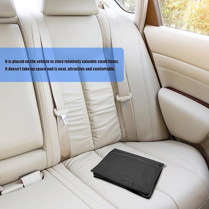 Oxfords Fabric Car Glove Box Organiser with Multiple Compartments for Documents and Essential Auto File Folder Car Glove Box Zippers