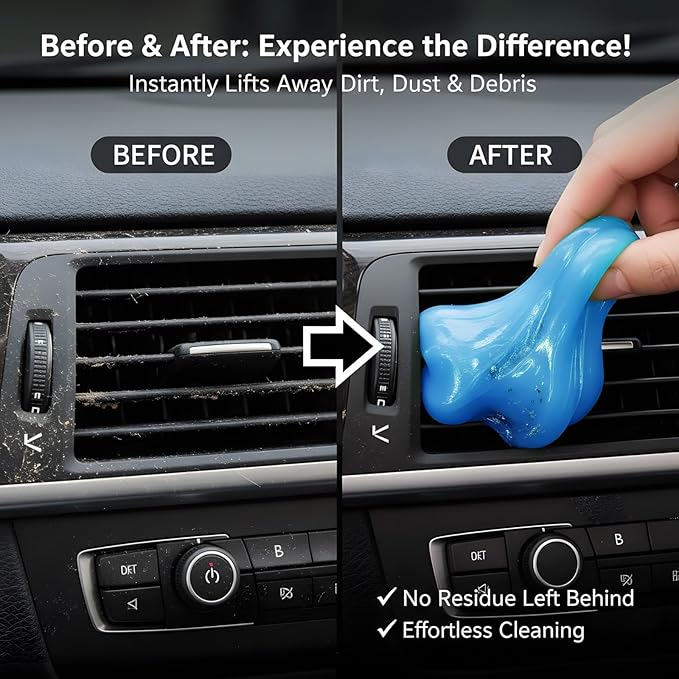 Car Cleaning Gel,Reusable Car Cleaning Putty for Interior Detailing, Car Cleaning Supplies, Auto Detailing Tools, Car Slime for Dust Removal, Car Accessories Interior, Car Cleaning Kit(Blue, 5.0 OZ)