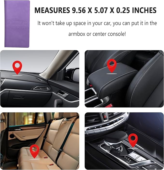 Car Registration and Insurance Holder,PU Leather Car Glove Box Organizer Car Document Holder for ID,Driver's License,Universal Car Organizer Car Accessories for Women/Men