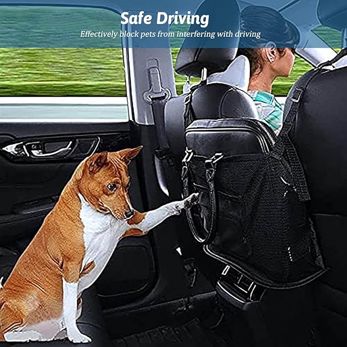 acdiac Universal Car Mesh Storage Bag,Auto Seat Back Mesh Organizer High Elastic Pet Isolation Net,Car Mesh Partition (Black)