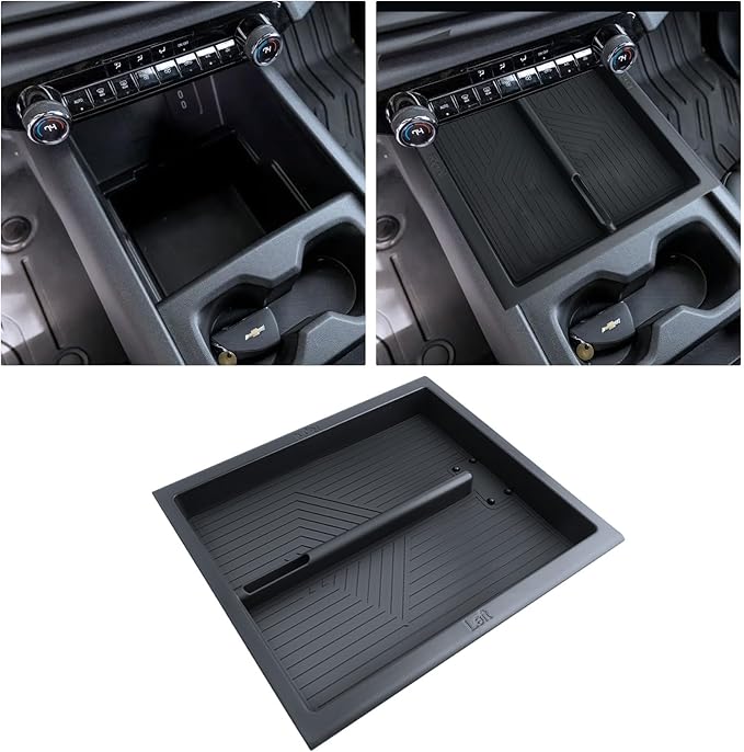 ASZSK for 2024-2026 Chevy Silverado EV (WT/RST/LT) Storage Box Console Organizer ABS Materials Smooth Sliding Center Console Organizer Tray Tray