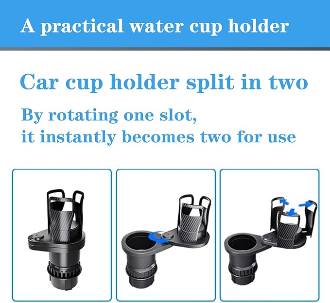 Adjustable Expandable Cup Holder for car Most Cars Trucks SUVs.-Car Cup Holder Expander fit cola Coffee Cups,2 in 1 cupholder Expander Compatible with Big Paper Bucket. (BJ-2388)