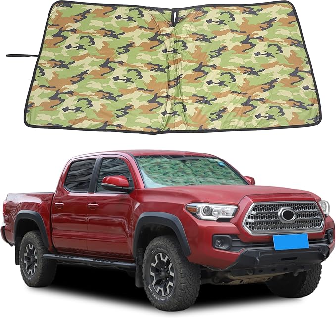 LLKUANG Car Windshield Sun Shade Compatible with Toyota Tacoma 2006-2024 Auto Windshield Sunshades Foldable Blocks UV Rays Sun Visor to Keep Your Vehicle Cool and Damage Free (Style F)
