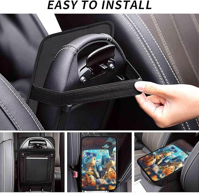 Car Center Console Cushion Cute Sea Turtle Armrest Interior Accessories Funny Underwater Sea Turtle Anti-Scratch Armrest Lid Protector Pad Armrest Cushion