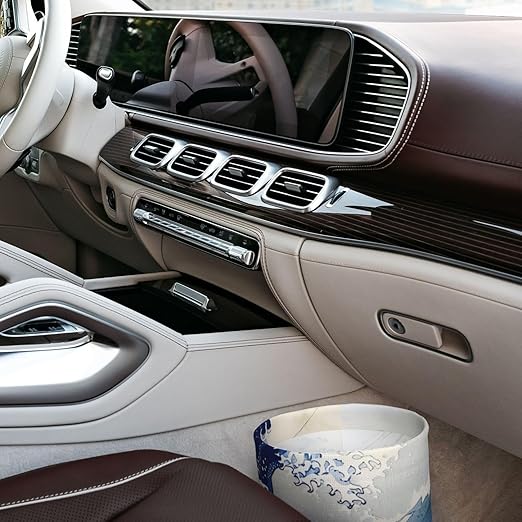 Japanese Blue White Wave Car Trash Can Garbage Cans Foldable,Cute Hanging Car Organizer and Storage Bag Leak Proof, Auto Back Seat Trash Bin Universal for Truck, SUV, Outdoor Travel