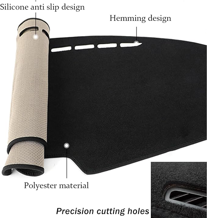 Dashboard Mat Cover for Toyota Sienna 2021-2025 Nonslip Center Console Sunshield Glare UV Rays Protector Accessories