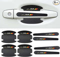 8PCS Stylish Mountain Car Scratch Protectors, Tri-Color 3 Colors Carbon Fiber Paint Guard Cover, Personalized Door Handle Protector