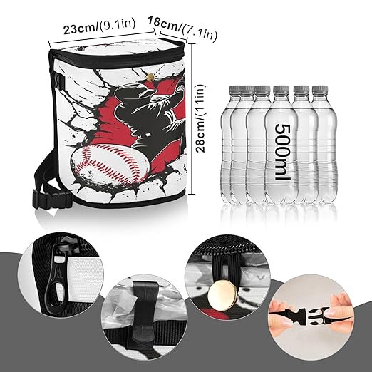 MNSRUU Car Trash Can with Lid, Baseball Player Hitting A Ball Car Trash Bag Hanging Organizers and Storage for Front Back Seat, Leak-Proof Trash Bin