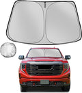 Fonowka Windshield Sun Shade for 2019-2025 GMC Sierra 1500 2500 3500 Foldable Sun Sunshade for Car Front Window Blocks UV Rays and Heat Automotive Interior Protector Custom Fit Accessories