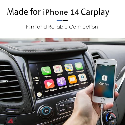 Abysssea 1.5FT Short CarPlay Cable, 20 inch USB A to Lightning Cable for iPhone 14, 14 Plus, 14 Pro Max, 13, SE 2nd/12/11/Xs/XR/8/7, iPad Air 4/5/ 6/7/8, Mini 2/3/4/5 Charger Cord, Car Charging Cable