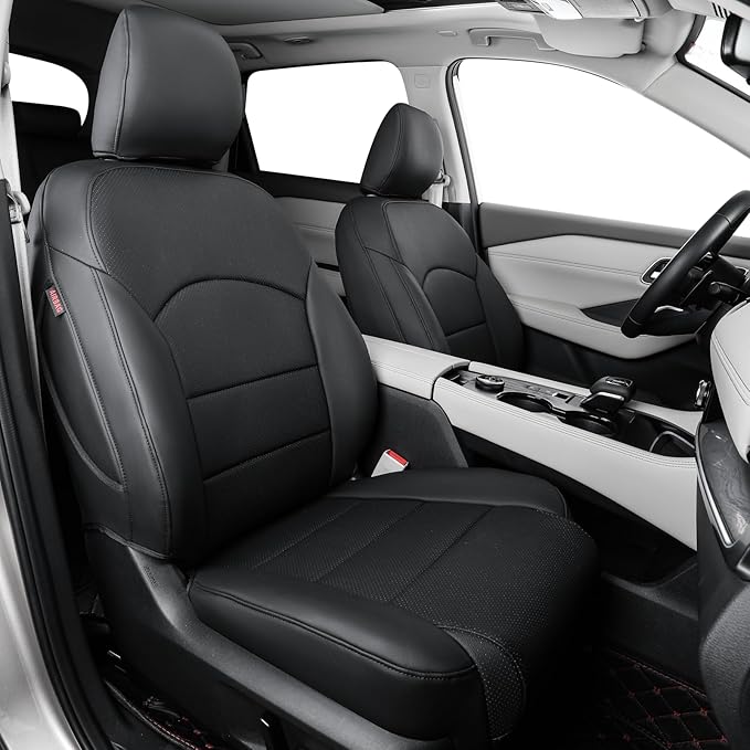 coverdream Full Set Custom Fit Rogue Car Seat Covers for Nissan Rogue Hybrid,Sport 2020 2021 2022,Full Coverage Leather Seat Protector(Black)