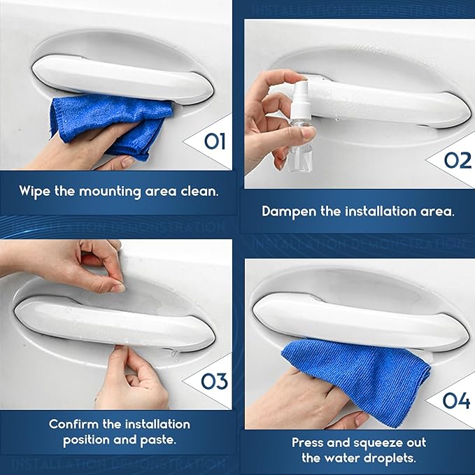 8PCS Car Door Handle Anti-Scratches Sticker, Universal Auto Door Bowl Protective Strips for Cars Trucks SUVs, Automotive Exterior Accessories (Transparent)