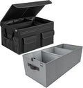 MIU COLOR Car Trunk Organizer, Collapsible Cargo Storage Containers with Strap Handle for Sedan SUV, Black