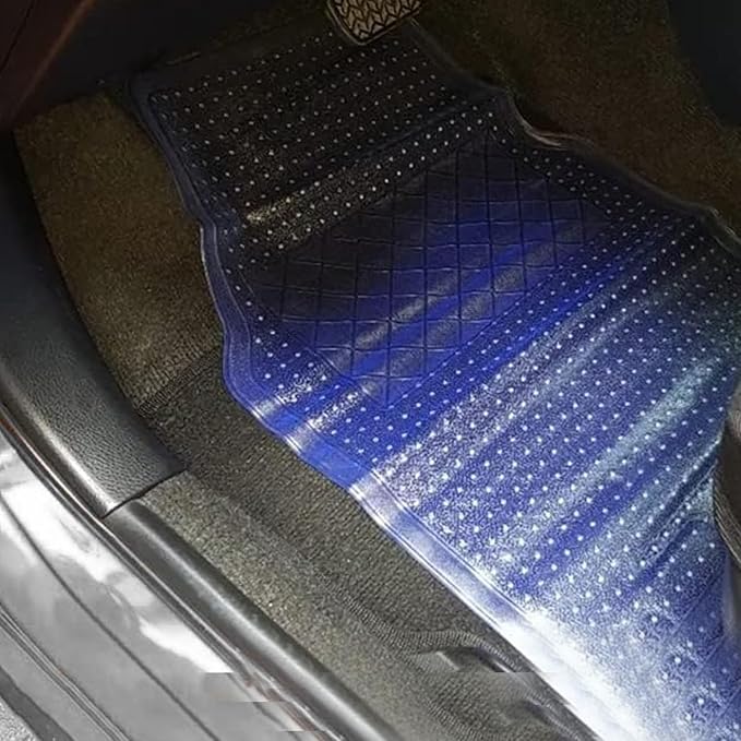Zento Deals Car Floor Mat - Clear All Weather Floor Mat - Heavy Duty Weather Protection Mats – Universal Fit 4pc Front and Rear – Non Slip Car Van SUV Protection Liner