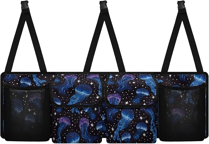 CLOHOMIN Jellyfish Car Storage Organizers for Women Men Car Trunk Mesh Storage Bag Large Capacity Backseat Hanging Organizer Washable Trunk Organizer for SUV Car Accessories