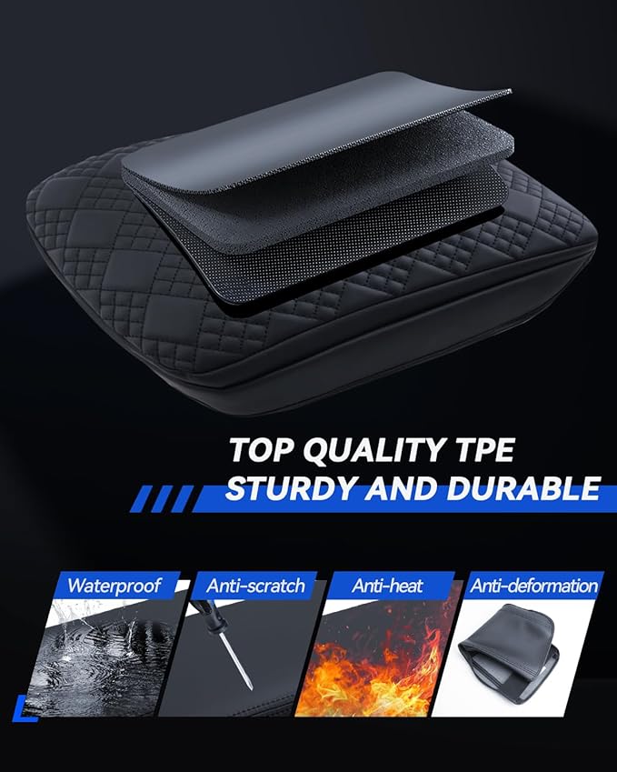 Armrest Cover for 2024 2025 2026 Chevrolet Traverse LT/RS/Z71/High Country Accessories Center Console Middle Lid Pad Protector for Car Elbow Rest-Thickened