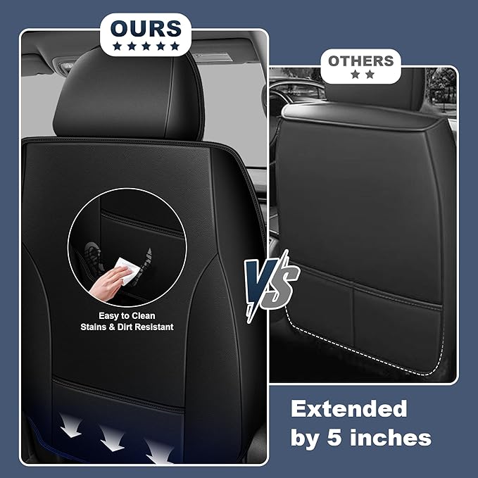 DISUTOGO Seat Covers Fit for Maxima 2011-2023 Front Seat Covers Faux Leather Car Seat Covers Breathable Waterproof Car Seat Protector (2 Seats, Black)