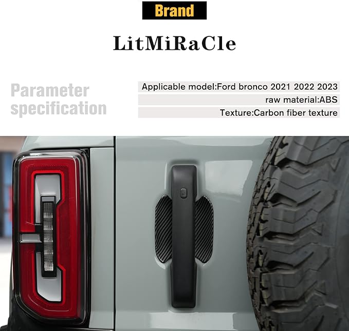 Car Door Bowl Scratch Protector for Ford Bronco, Exterior Door Handle Bowl Cover Protection Trim Accessories Compatible with Ford Bronco 2021 2022 2023 4 Doors, Carbon Fiber
