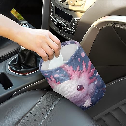 Pink Salamander Car Garbage Can Vehicle Trash Can Rubbish Bag Multipurpose Hanging Headrest Road Trip Must Haves for Kids Car Decor