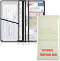 Caihoyu Custom Car Registration and Insurance Card Holder Personalized Leather Glove Box Organize Men Women Wallet Accessories Case for Cards, Essential Document Driver License Beige