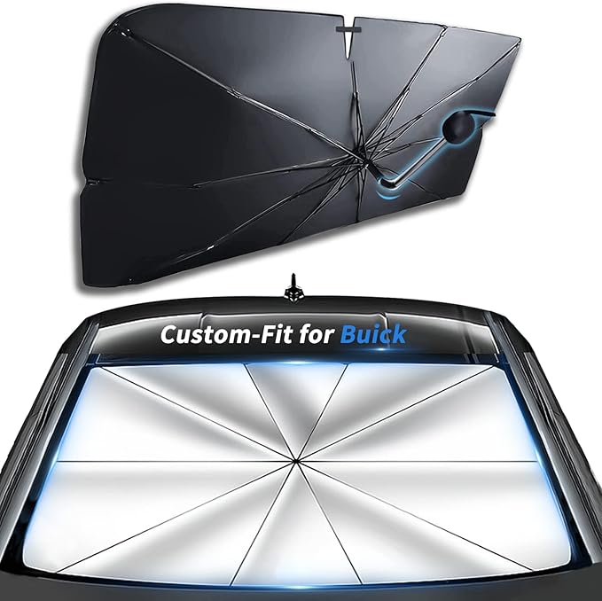 Custom-Fit for Buick Windshield Sun Shade Umbrella, 360°Rotation Bendable Car Umbrella Sunshade Cover UV Block Car Front Window, Designed for Buick Accessories (for Buick Excelle GT)