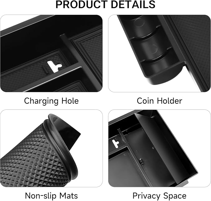 Hellet Center Console Hidden Box Organizer Compatible with Toyota 2010-2020 2021 2022 2023 2024 4Runner Interior Accessories Storage Box Tray Organizer