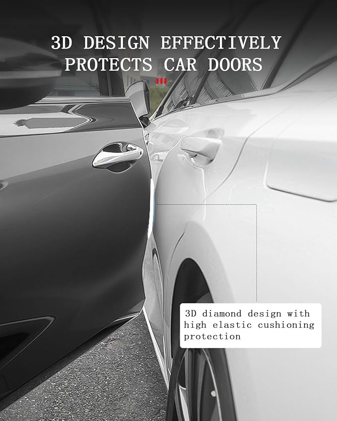 muekzu Silicone Car Door Edge Guard Trim Molding Crash Scratch Protector Scratch Guard for Car,Sedans,Truck,SUV 4PCS(White)