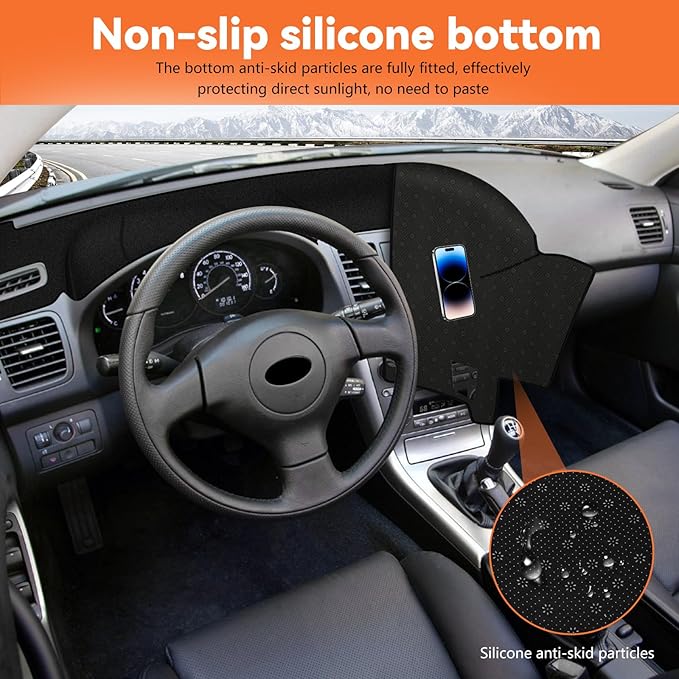 Dashboard Cover for 2005-2009 Subaru Legacy Outback Accessories, Non-Slip Dashboard Protector & Sunshield, UV-Blocking, Anti-Glare Dash Mat Pad