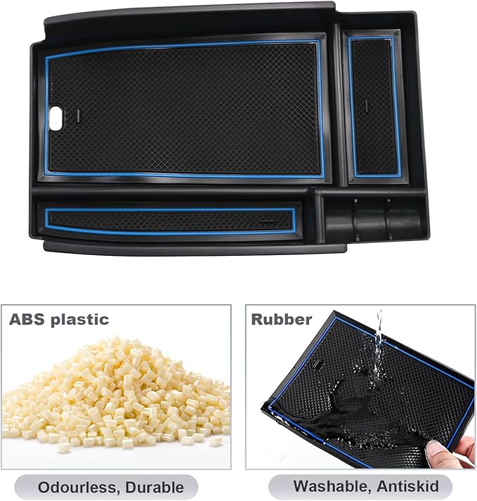SKTU 2023 2024 2025 Bronco Sport Center Console Organizer for 2021 2022 2023 2024 2025 Ford Bronco Sport Accessories Console Tray Bronco Sport Accessories Armrest Secondary Storage Box (Blue)