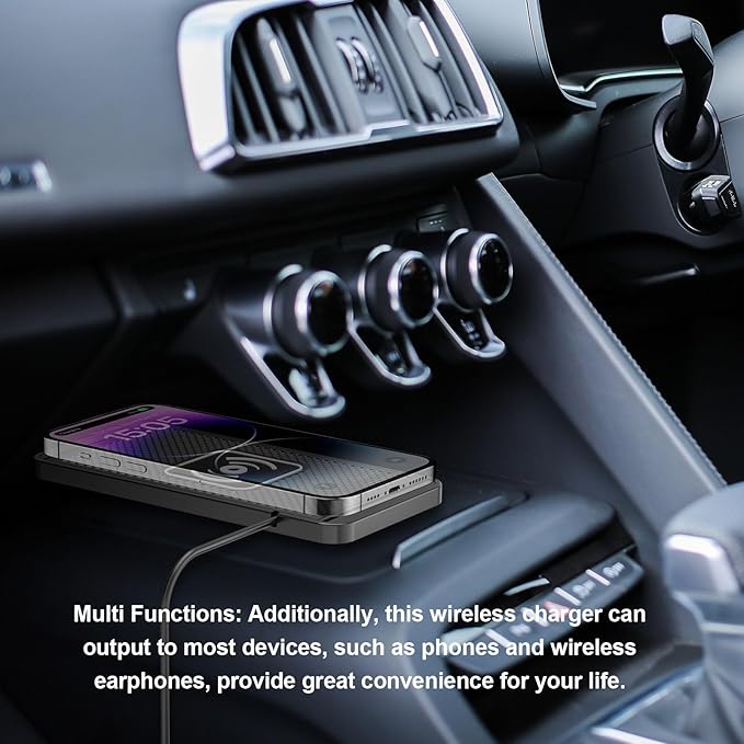 Wireless Car Charging Pad, 20W Magnet Fast Charger, Fast Wireless Car Charger with Non Slip Mat, Compatible with iOS 11 12 14 15 16 17