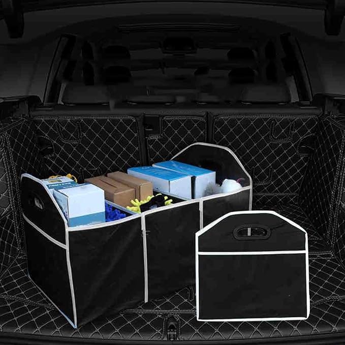 KIMISS Car Trunk Organizer for Foldable Trunk Storage Bag Collapsible Cargo Storage Containers with Reinforced Handles Automotive Trunk Organizer for Car Essentials