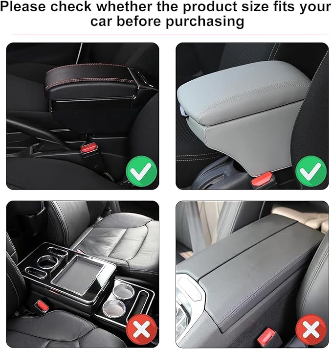 Car Armrest Storage Box for Ram ProMaster City 2015–2025 2020 2021 2022 2023 2024, Non Slip Center Console Organizer, Leather Armrest Cushion, Multifunctional Ergonomic Elbow Support Pad