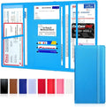 LINTRU Car Registration and Insurance Holder Trifold, Oversized Fit with Reinforced Construction, Matte PU Leather Vehicle Glove Box Organizer for Documents, Car Accessories for Men and Women