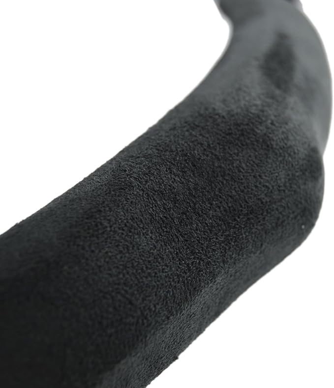 Quick Install Sporty Suede Leather Steering Wheel Cover Universal fit Any 14½" to 15" Car SUV Pickup Steering Wheel