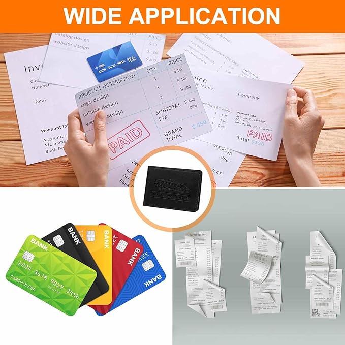 HARFINGTON Car Registration and Insurance Holder PU Leather Vehicle Glove Box Organizer Storage Accessories Car ID Holder with 4 Pockets for License ID Card Bank Card Documents, Black