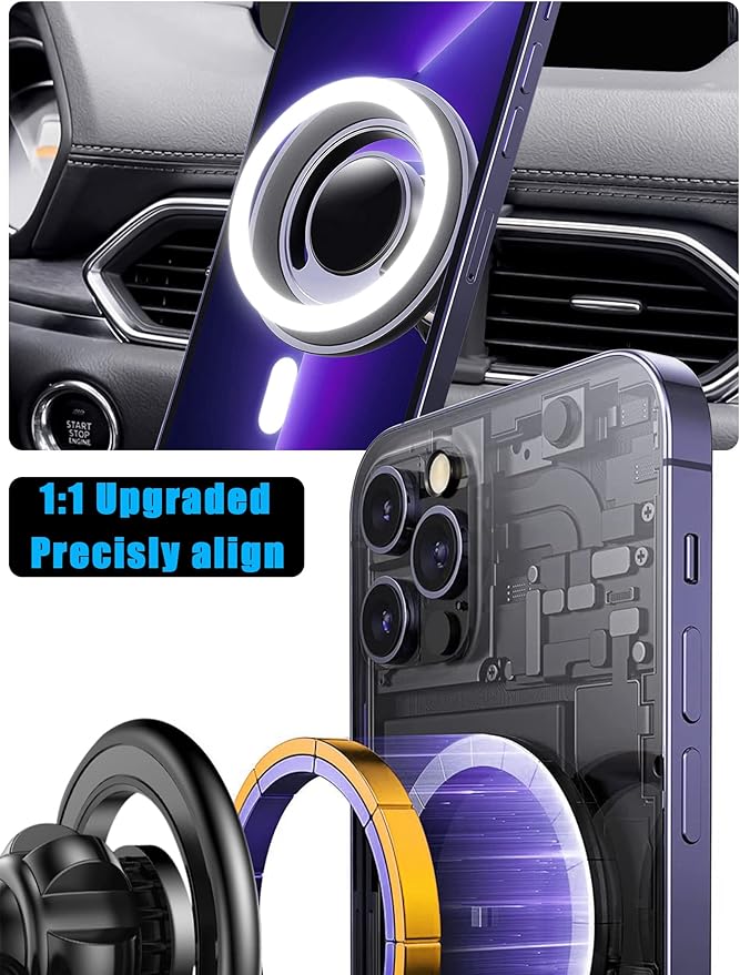Car Phone Holder, Air Vent Phone Holder, Car Mount for Mazda CX5 2017-2024, Magsafe Magnetic Navigation Stand Fit for iPhone 17 16 15 14 13 12 Pro Max Plus Mini, Magsafe Case, All Phones
