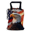 Vintage Bald Eagle Car Trash Bag,American Flag Strap Drawstring Car Garbage Bags,Car Back Seat Organizer with Adjustable Buckle for Car Accessories