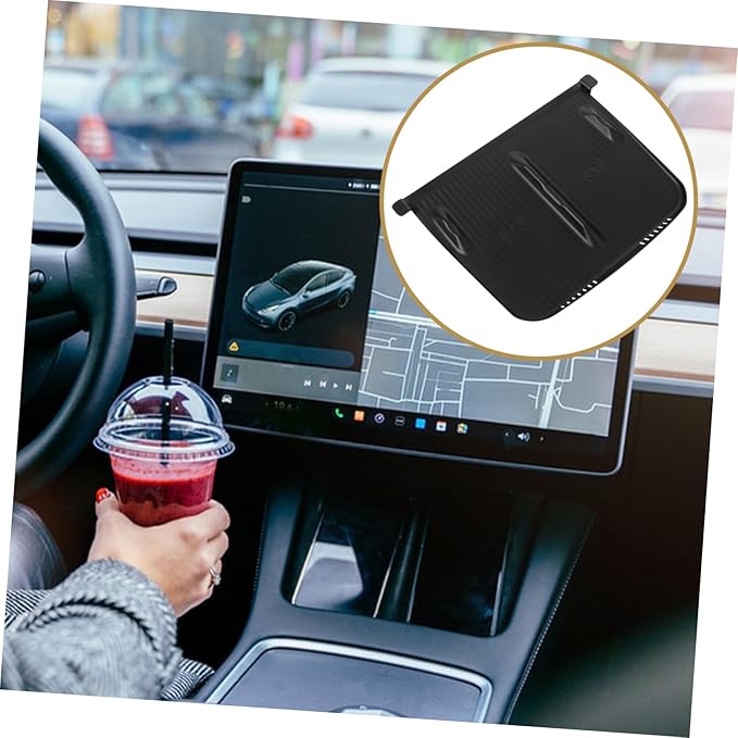 IMIKEYA Center Console Wireless Charger Mat Slip Silicone Pad for Model y Quick Installation Compatible Induction Charging Elegant Design for Car Accessories