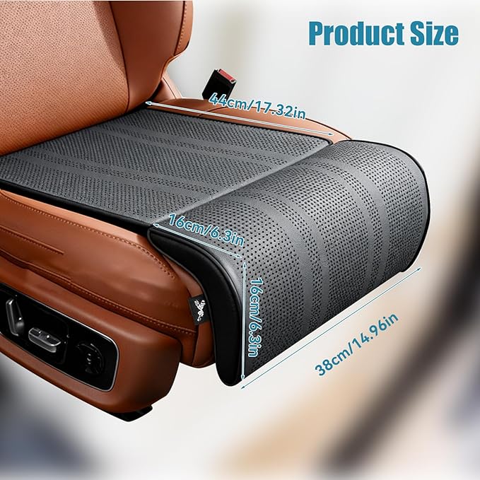 JOJOCY Car Seat Leg Extender Support Cushion, Upgraded Leather & Memory Foam Leg Rest Pad for Drivers, Office Chairs, Buses, Trains, Universal Fit, Breathable, Anti-Slip