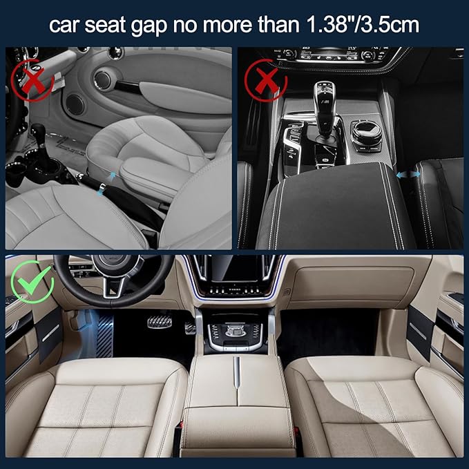 SUYUDSM Car Seat Gap Filler Organizer, Leather Car Seat Gap Filler Seat Storage Box Car Seat Gap Organizer for Phones Cash Keys (Beige 1 Pair)
