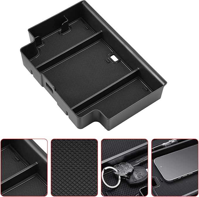 SPELAB Center Console Organizer Compatible with Chevy Silverado 2023-2025, Compatible with GMC Sierra 1500, 2024-2025 Silverado 1500, Sierra 1500 2500HD 3500HD Insert Tray Pallet Storage Accessories